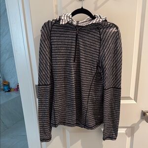lululemon athletica Black and Gray Striped Jacket